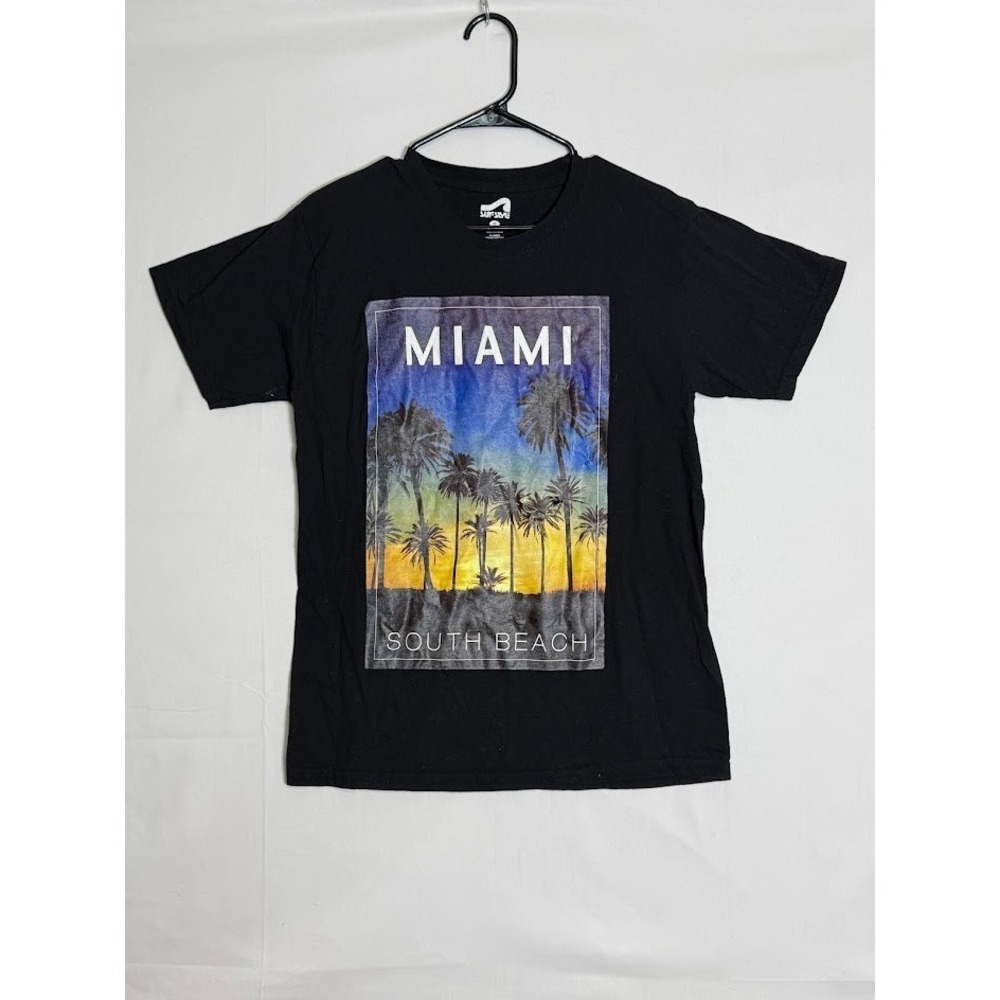 Surf Style Miami South Beach Graphic T Shirt Mens M Palm Tree Beach Tee